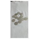 (12) 1965-1969  Kennedy half Dollars