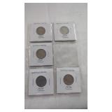 5 Buffalo Nickels. 4 -1920