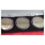 (3) 1921 PDS Morgan Silver Dollars in Display