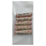5 Rolls Wheat Pennies (250 coins)