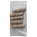 5 Rolls  Wheat Pennies (250 coins)