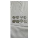 (8) Silver  Standing Liberty Quarters (worn)