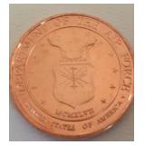 1oz Copper Round  Dept.of the Air Force