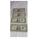 (4) 1935 & 1957 Blue Seal Silver Certificates
