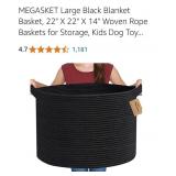 NEW 22" X 22" X 14" Woven Rope Basket for