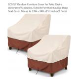 2 Pk Outdoor Furniture Cover for Patio Chairs,