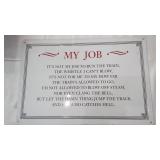 " My Job"  Metal Sign. 12"x 18"