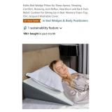 Bed Wedge Pillow, Grey & White, 24" x 24" x