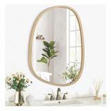 New Odd Shape Gold Wooden Framed Wall Mirror