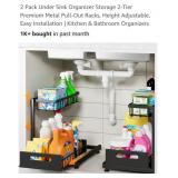 2 Pack Under Sink Organizer Storage 2-Tier