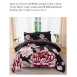 Queen Size 7 Pc Bed in a Bag, w/ Comforter,