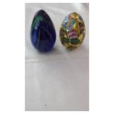 Glass Egg Paperweight & Decorative Egg