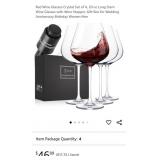 NEW Set of 4 - 20 oz Crystal Wine Glasses w/ Wine