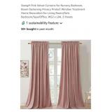 2 Panels - 52"W x 84"L - Pink Velvet Curtains,
