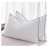 2 Goose Feather Down Pillows Standard Size