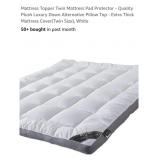 Twin Size Extra Thick Mattress Topper, White