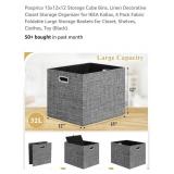 NEW 4 Pack Fabric Storage Cube Bins, 15" x 12" x