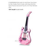 NEW Kids Pink Guitar w/ Strap, Battery Operated