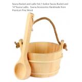 1 Gal Sauna Bucket & 14" Ladle, Handmade from