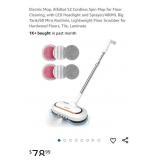 AlfaBot S2 Cordless Spin Mop w/ LED Headlight &