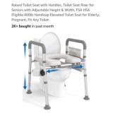NEW Raised Toilet Seat w/ Handles, w/ Adjustable
