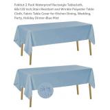 2 Pk 60" x 120" Rectangle Tablecloth - Blue