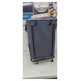 Large Laundry Hamper w/  Wheels, Dark Grey, 32"T