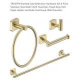 NEW 4 Pc Brushed Gold Bathroom Hardware Set -