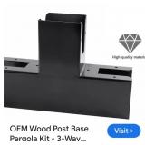 2 New 4"x 4" Pergola Brackets, Steel 3-Way Flat