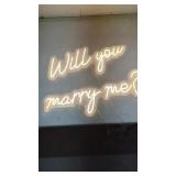 Will You Marry Me Neon Sign.   Dimmable