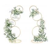 2 New Gold Arch Backdrop Stands 5Ft Wedding Round