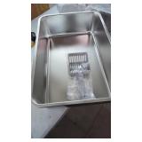 Brand New Stainless Steel Litter Pan With Scoop.