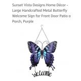 (New)Large Metal Handcrafted Butterfly Welcome