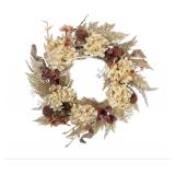 New 20 Inch Winter Fall Wreath, Fake Dried