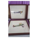 (4) Framed Early Airplane Pictures 14" x 16