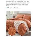 NEW King Size 7 Pc Bed in a Bag, Tufted Shabby