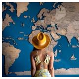 New ENJOY THE WOOD 3D Wood World Map Wall Art