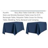 NEW 2 Pk 90" x 156" Table Cloths, Navy Blue