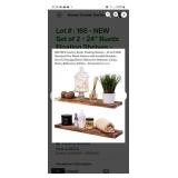 (New) Set of 2.  24" Rustic Pine Floating