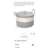 NEW Cotton Rope Blanket Basket w/ Lid, 21.7" x