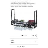 NEW Metal Ceiling Bar Wine Glass Rack, 47.2in