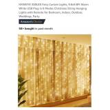 NEW 10 Pk - 300 LED Fairy Curtain Lights, 9.8ft x