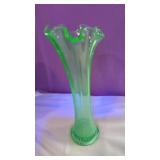 10" Uranium Glass Vase.   No Damage