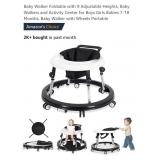 NEW Foldable Baby Walker w/ Wheels & 9 Adjustable