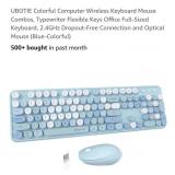 Computer Wireless Keyboard & Mouse, Blue