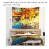 NEW Autumn Forest & Sky Tapestry, Medium 39" x