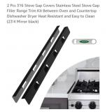 NEW 2 Pcs Stove Gap Covers, Stainless Steel,