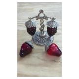 Vintage Metal & Glass Salt & Pepper Shakers.  Can