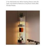 5 Tier LED White Floating Shelves*appears new,