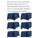 (2) (New) 90" x 156" Navy Tablecloths